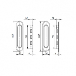 Ручки для раздвижных дверей Soft LINE SL-010 AB