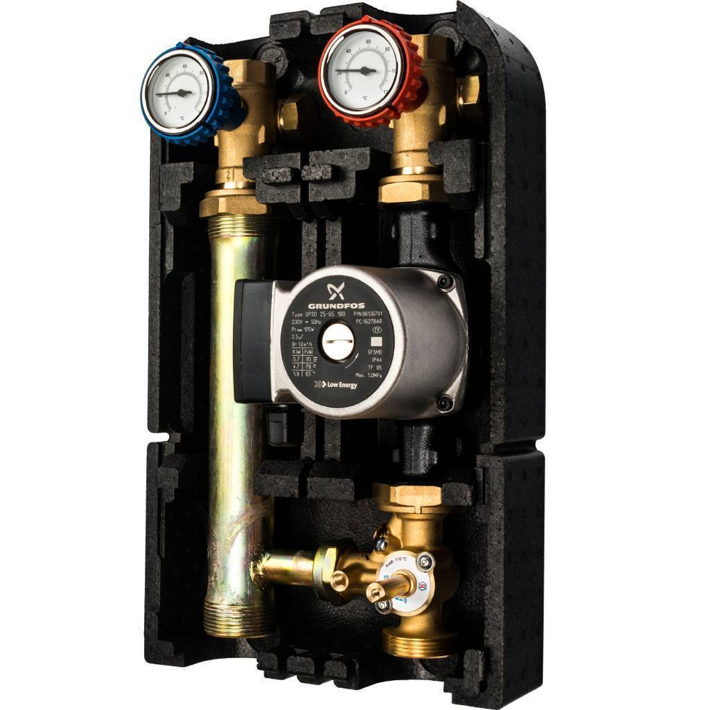 Насосная группа со смесителем 1"с насосом Grundfos UPSO 25-65