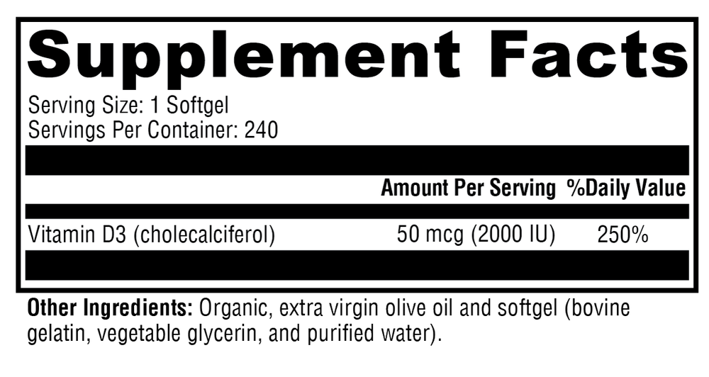 D3 2000 240 Softgels