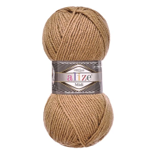 Пряжа Alize (Ализе) Superlana Midi / уп.5 мот. по 100 г, 170м, 466 темно-бежевый А