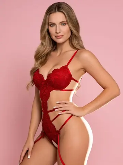 Боди FOR YOU For you f0029 с доступом и лентами Красный