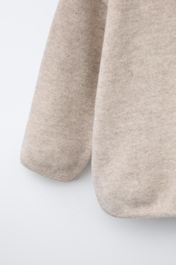 ZARA ОДНОТОННЫЙ ЛОНГСЛИВ SOFT TOUCH, БЕЖЕВЫЙ