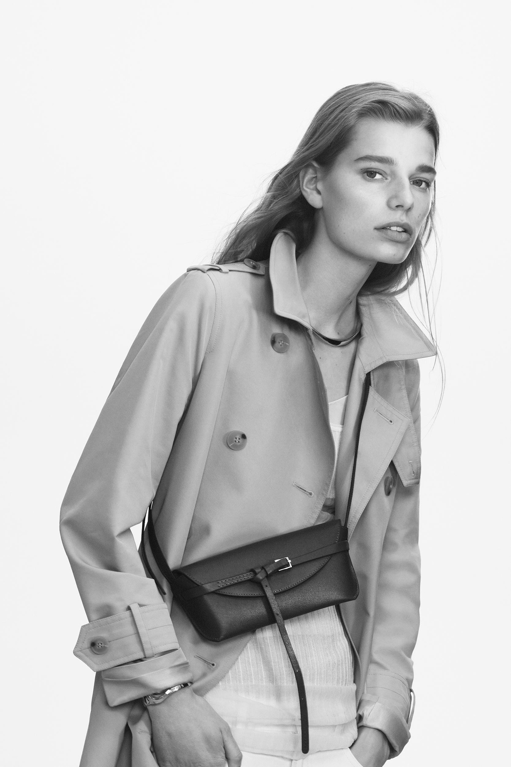 ZARA КОЖАНАЯ СУМКА ЧЕРЕЗ ПЛЕЧО — THE ITEM, СЕРЫЙ