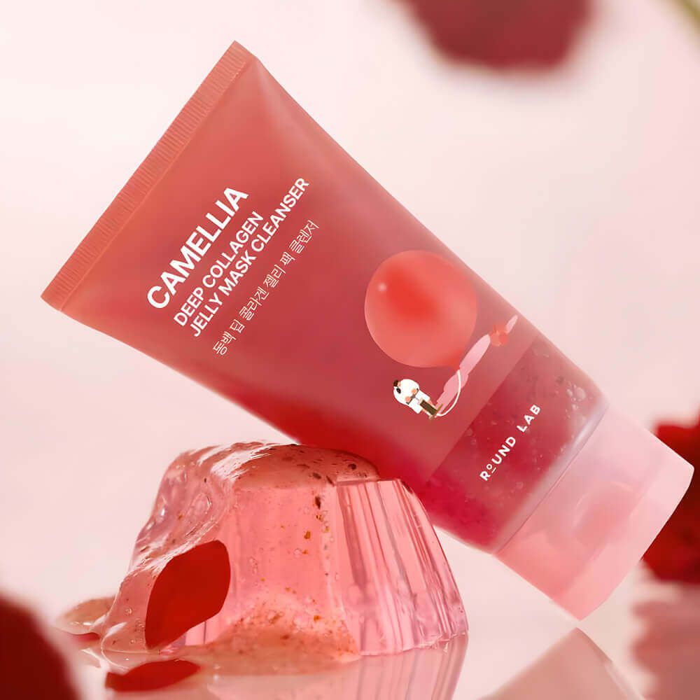 Гель-маска для очищения кожи c камелией ROUND LAB Camellia Deep Collagen Jelly Mask Cleanser 150 мл