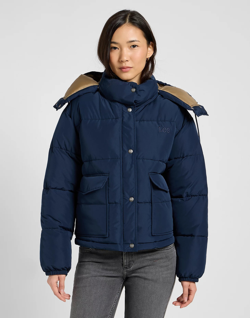 Куртка утепленная женская LEE SHORT PUFFER WITH HOOD