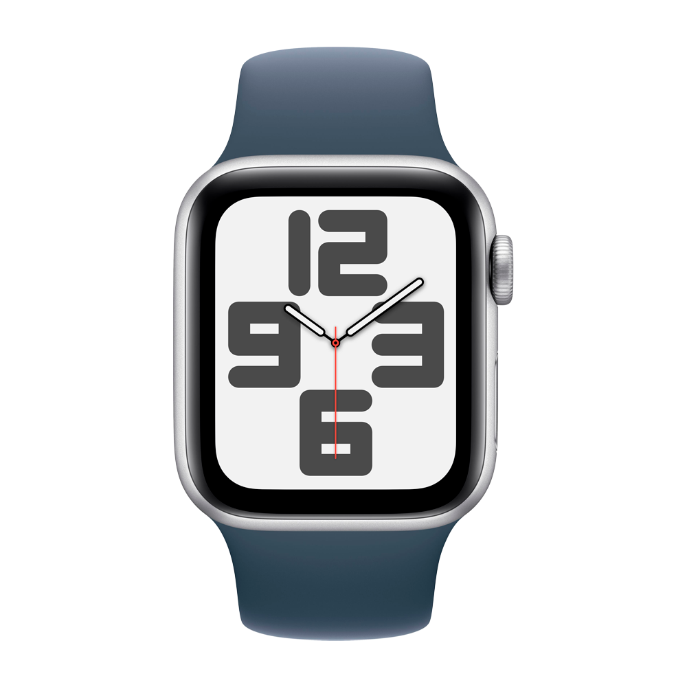 Умные часы Apple Watch SE 2 (2023) GPS, 40mm, Aluminium Case with Sport Band M/L, Silver/Storm Blue (Серебристый/синий)
