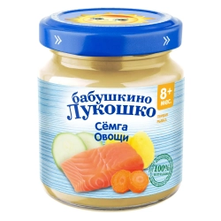 Пюре Бабушкино лукошко Семга-овощи с 8 мес 100