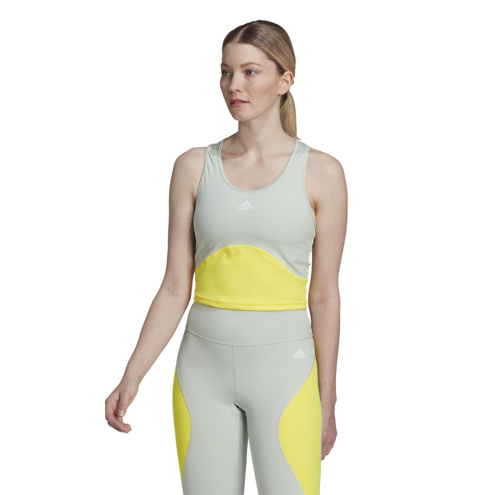 Женская теннисная майка adidas High Intensity Cropped Tank Top Women - Green