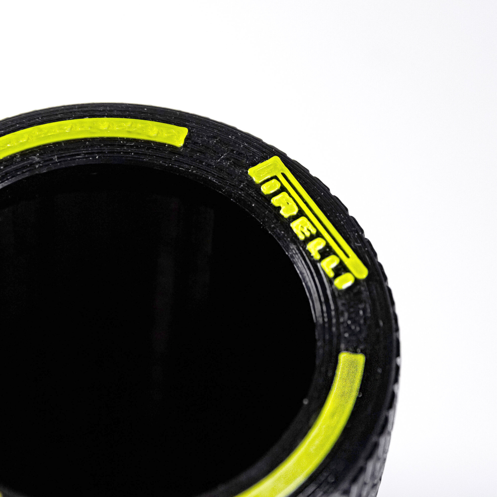 Подставка для карандашей "Автошины Pirelli", высота 10,5 см. 3D печать