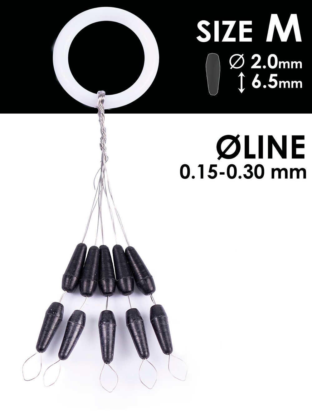 Стопоры резиновые Salmo RUBBER CONE STOPS р.002M 10шт.