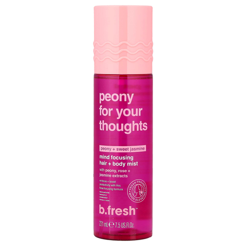 b.fresh, Peony For Your Thoughts, концентрирующий спрей для волос и тела, пион и сладкий жасмин, 221 мл (7,5 жидк. унции)