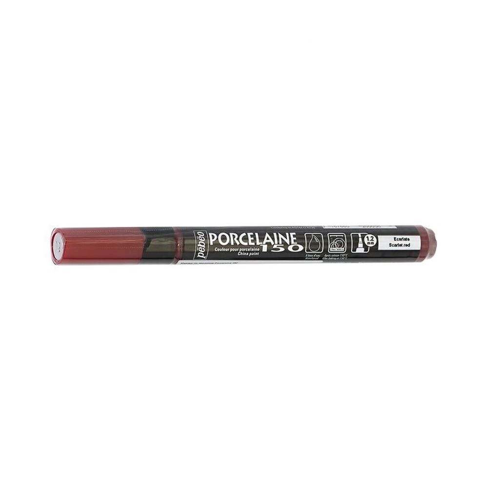 Маркер по керамике Porcelaine 150 1.2 мм, перо круглое, 6 шт, 020003 алый, Pebeo