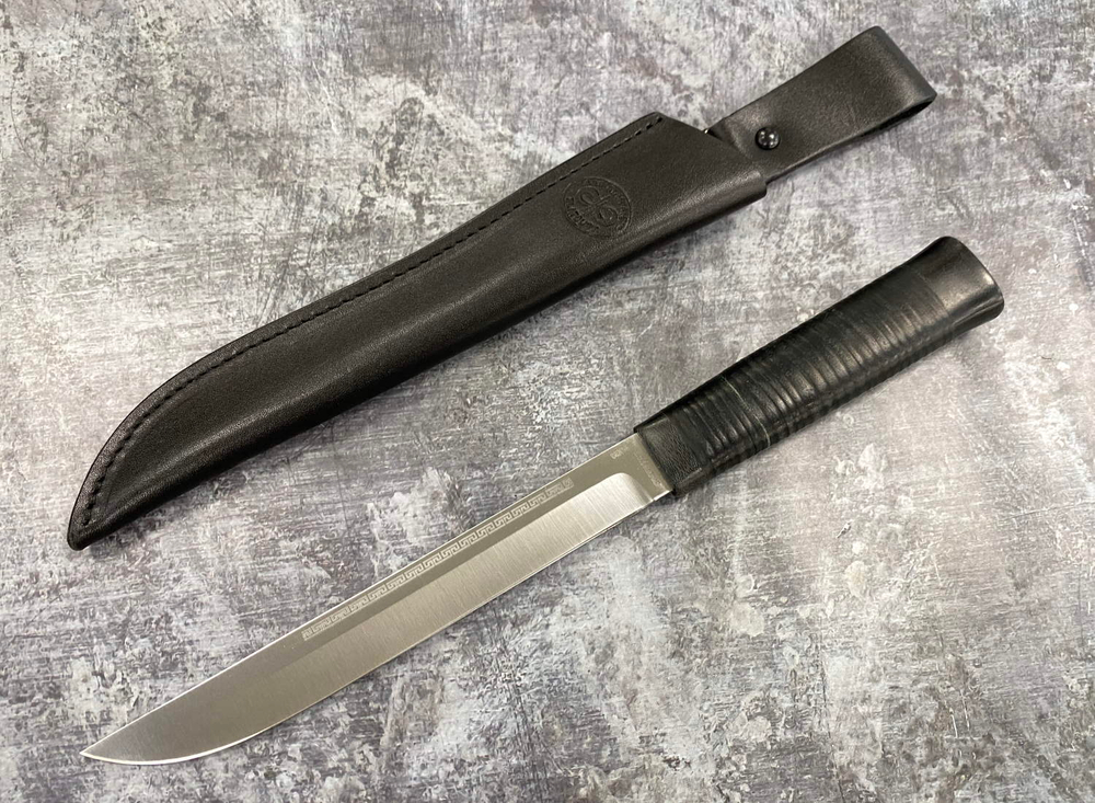 Нож Бурятский средний, 95х18, кожа, АИР Златоуст