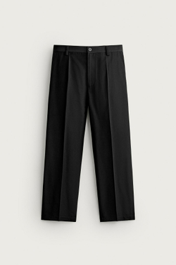 ZARA БРЮКИ STRAIGHT FIT, ЧЕРНЫЙ