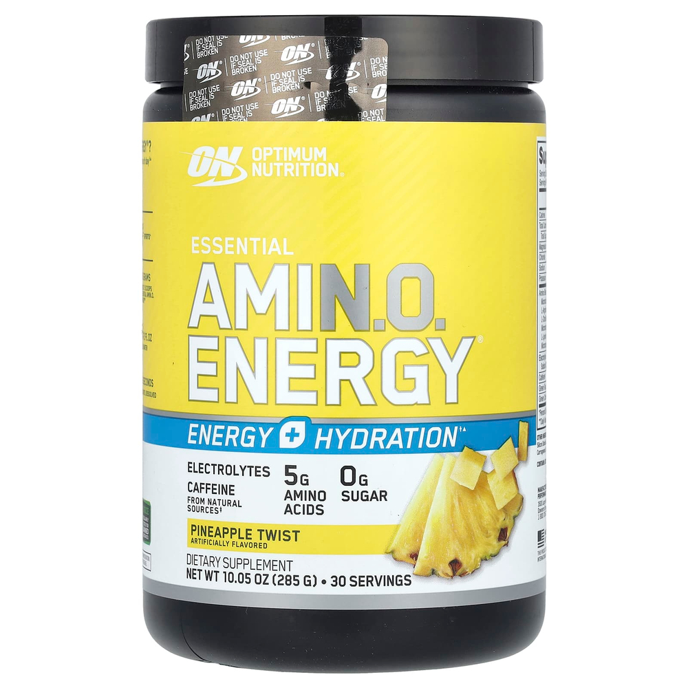 Optimum Nutrition, ESSENTIAL AMIN.O. ENERGY + ELECTROLYTES, ананасовый твист, 285 г (10,05 унции)