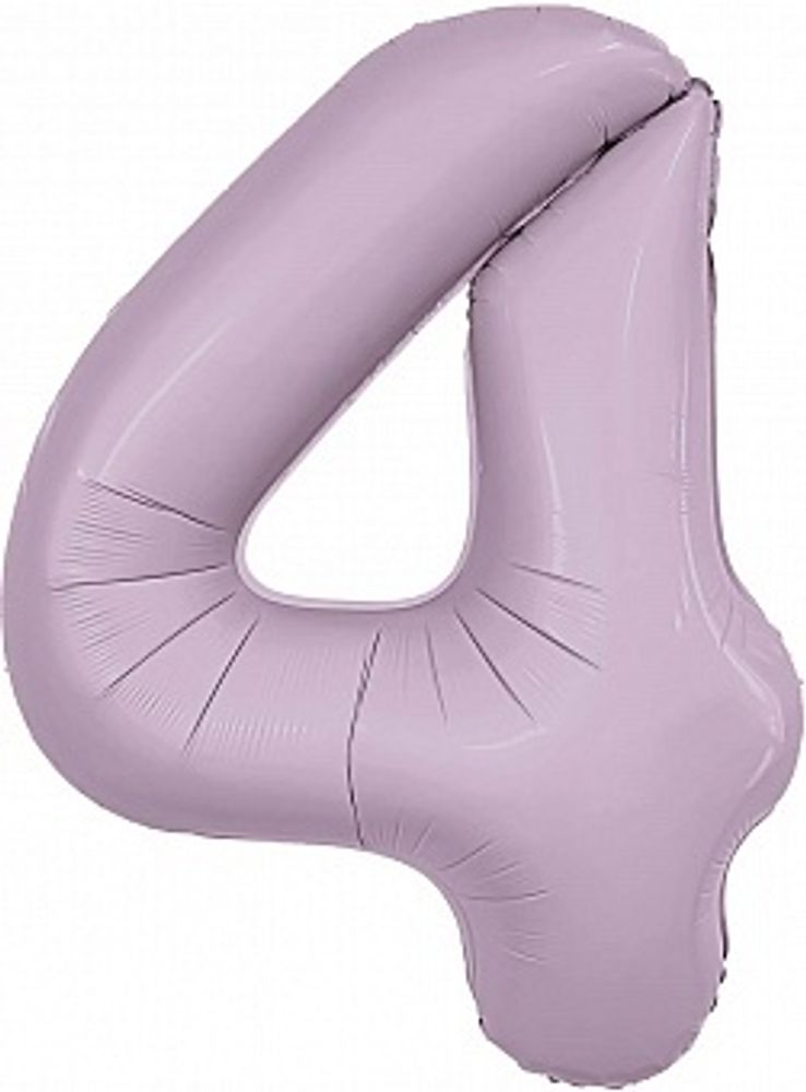 Шар (40''/102 см) Цифра, 4 Slim, Орхидея, 1 шт. в уп.