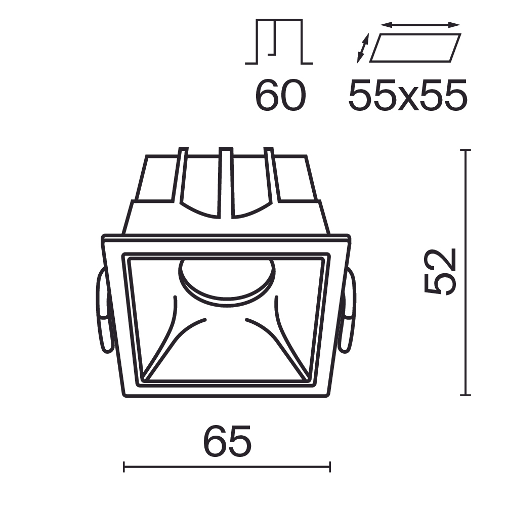 Встраиваемый светильник Technical DL043-01-10W4K-SQ-WB