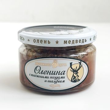 Риет из оленины с лесными грибами и клюквой 0,200