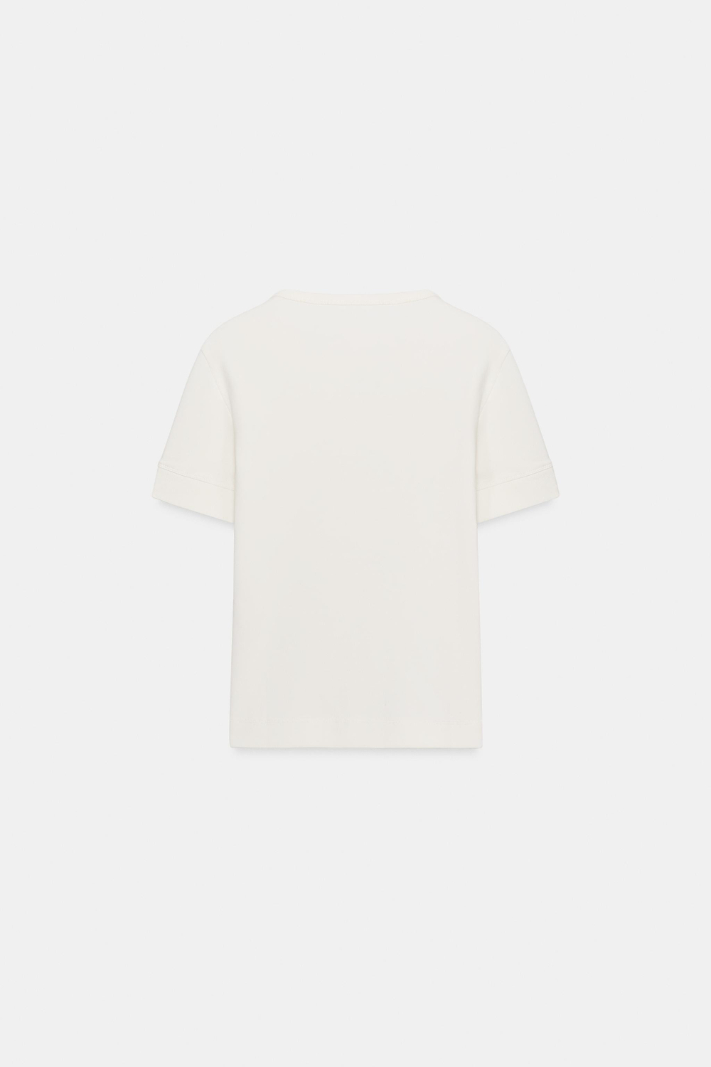 ZARA ФУТБОЛКА В РУБЧИК С ПУГОВИЦАМИ, БЕЛЫЙ