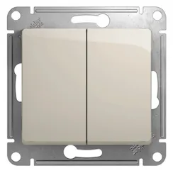 Выключатель двухклавишный Systeme Electric Glossa Молочный GSL000951