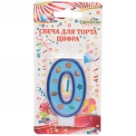 Свеча для торта Цифра Космос «0» 6 см