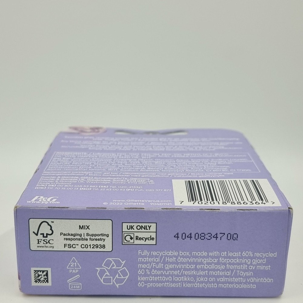 Gillette Venus Набор cменных кассет Comfortglide Breeze для женских бритв, в упаковке 4 кассеты