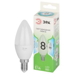 Лампа светодиодная ЭРА GREEN LINE LED B35-8W-840-E14 GL 8Вт свеча яркий белый свет E14 | Лампы cветодиодные Свеча (B/C)