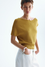 Тонкий трикотажный топ на одно плечо — Тёмно-коричневый - H&M