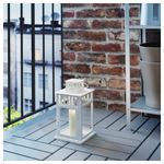 Подсвечник фонарь IKEA BORRBY (БОРБЮ), Белый, Металл, 28 см