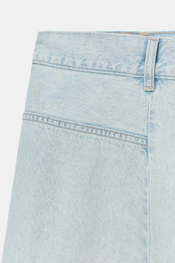 ZARA АСИММЕТРИЧНАЯ ДЖИНСОВАЯ ЮБКА МИДИ TRF, ГОЛУБОЙ