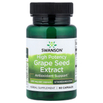 Swanson Vitamins, экстракт виноградных косточек. высокая эффективность, 200 мг, 60 капсул