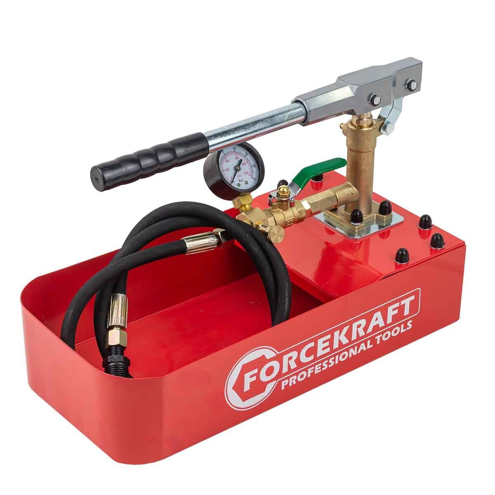 Насос ручной проверочный с манометром и шлангом 1м FORCEKRAFT FK-HS-HP02