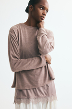 Топ с многослойным видом и кружевом - H&M