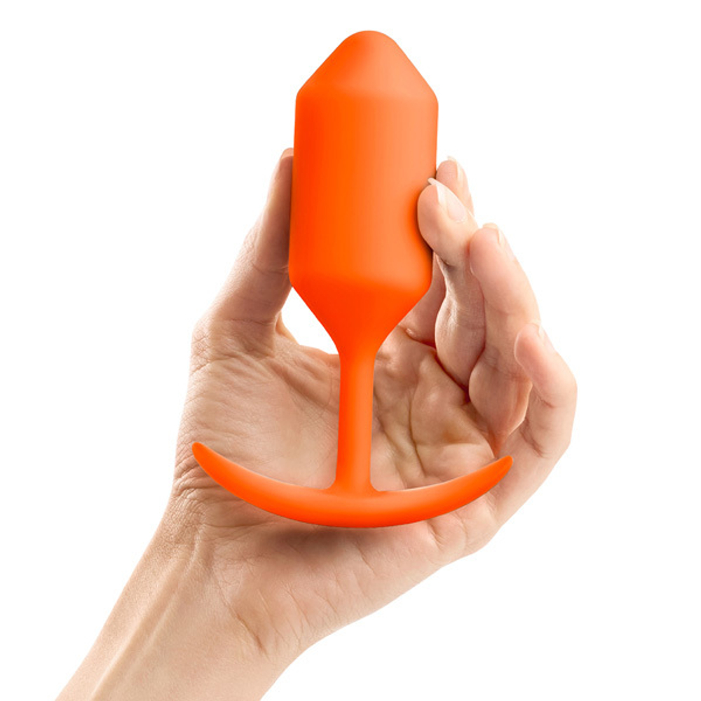 Оранжевая анальная пробка для ношения 12,7см b-Vibe Snug Plug 3 BV-009-ORG