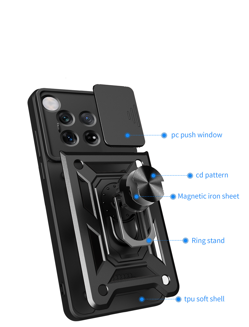 Чехол с кольцом Bumper Case для OnePlus 12