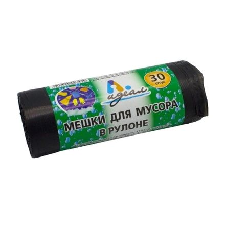 Мешки мусорные ПНД 35л 10мкм в рулонах Идеал (30/1500шт)