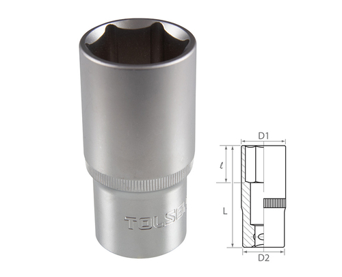 TOLSEN (TT16580) Головка торцевая глубокая шестигранная 1/2", 30 мм