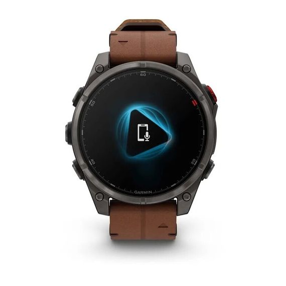Умные часы GARMIN FENIX 8 PRO 47mm Amoled Sapphire Lens Titanium With Chestnut Leather Band Plus Pabble gray silicone