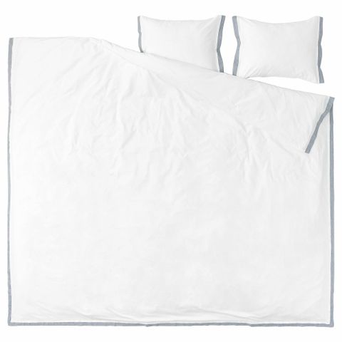 Комплект постельного белья IKEA TATELSMYGARE (ТАТЕЛСМИГАРЕ), Двуспальный, Белый, 240x220, 50x80 см