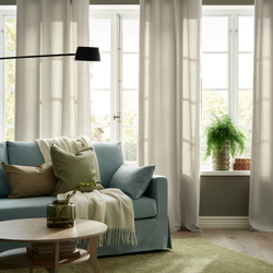 IKEA GINSTMOTT  (ИКЕА ГИНСТМОТТ)  -  Шторы, 2 шт - бежевый/на ленте 145x300 см
