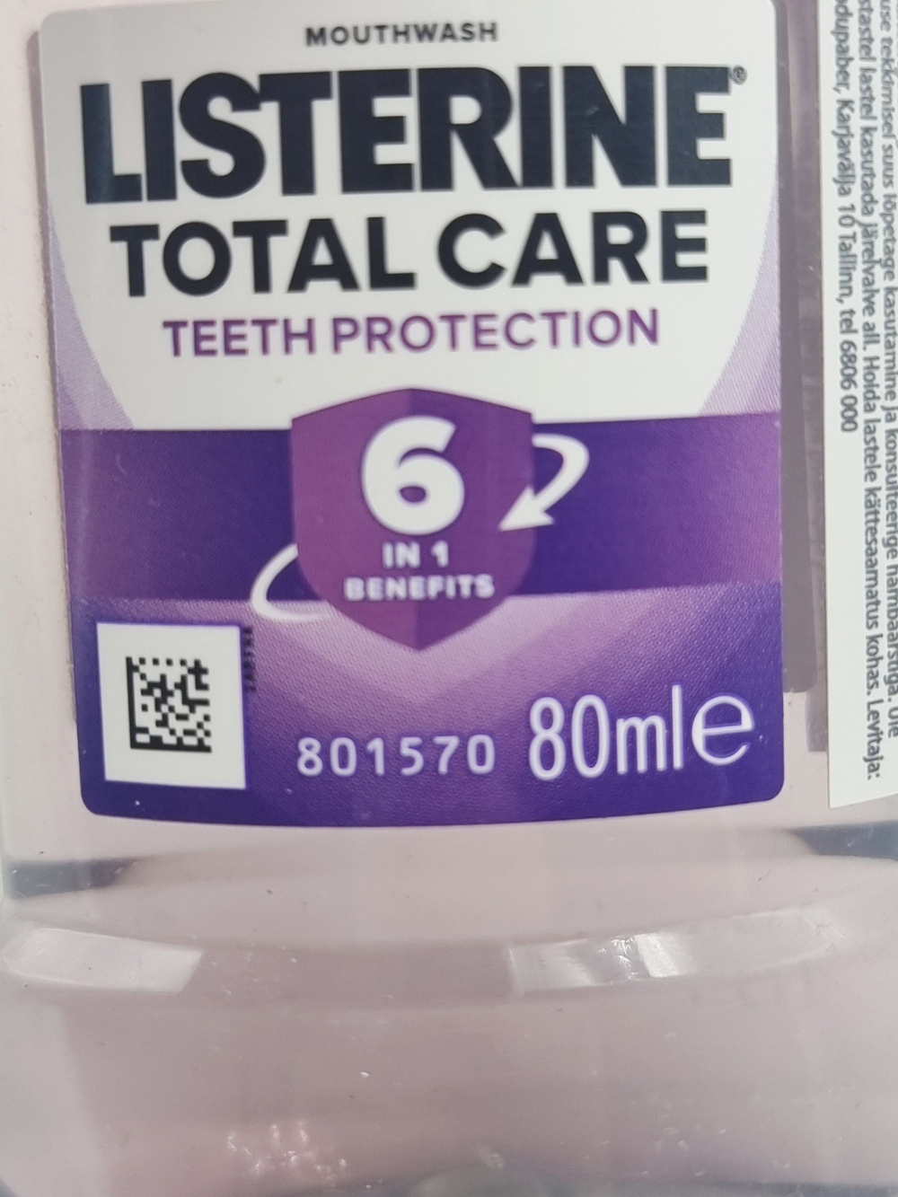 Listerine Ополаскиватель для рта Total Care, мини формат 80 мл
