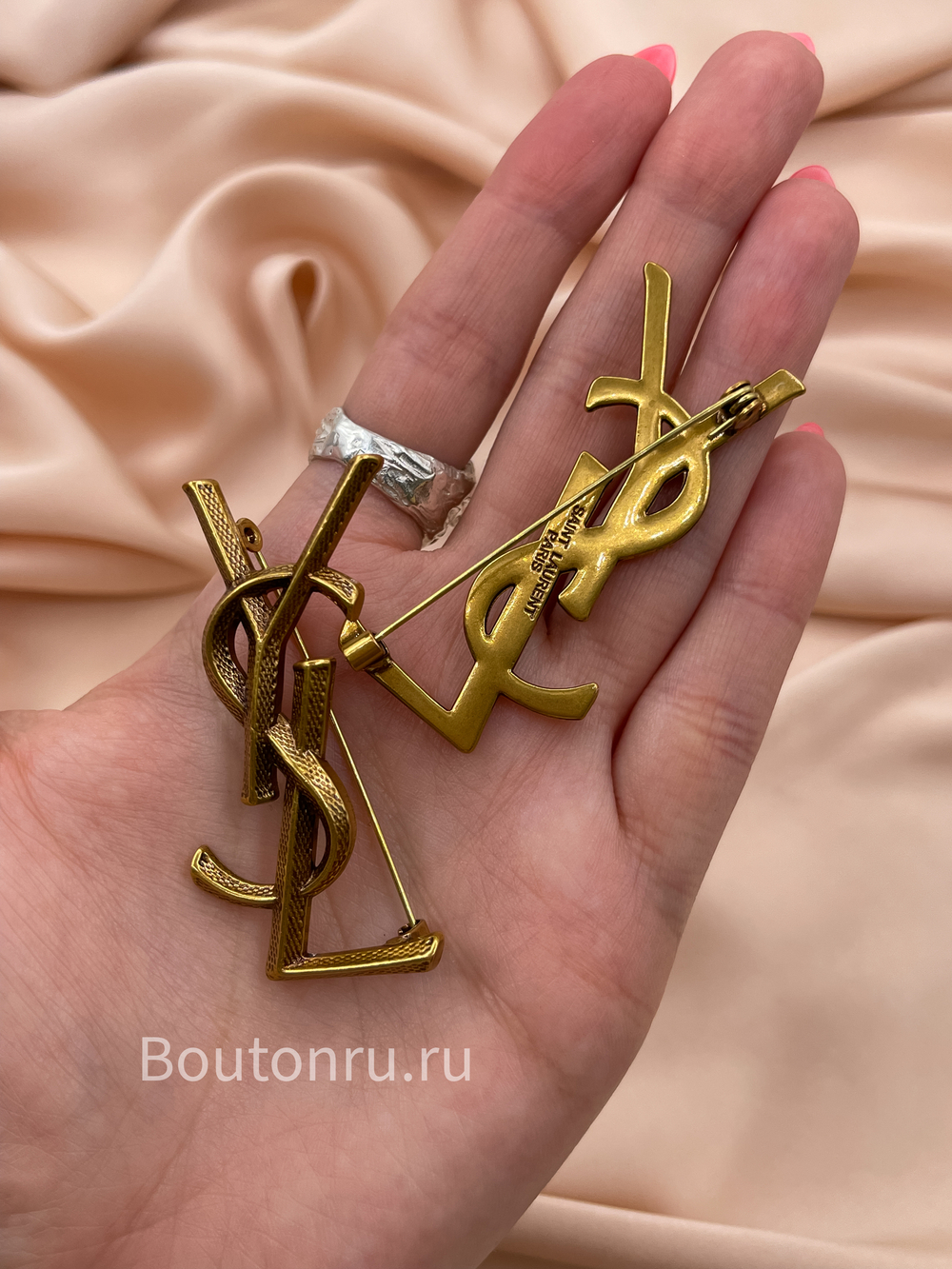 Брошь СЛ. бронзовая состаренная 5,5 см