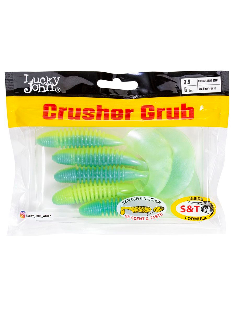 Твистеры съедобные искусственные LJ Pro Series CRUSHER GRUB 3,9in (09.90)/T50 5 шт. в упак.