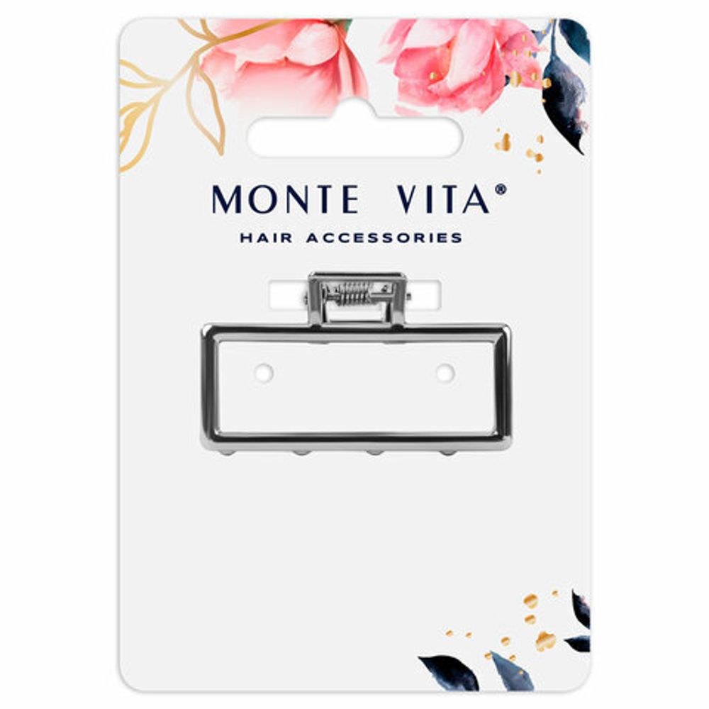 Краб для волос 4 см, серебристый, MONTE VITA, 457018