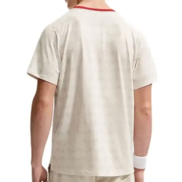Мужская теннисная футболка Nike Court Dri-Fit Advantage Print - light beige/tough red/black