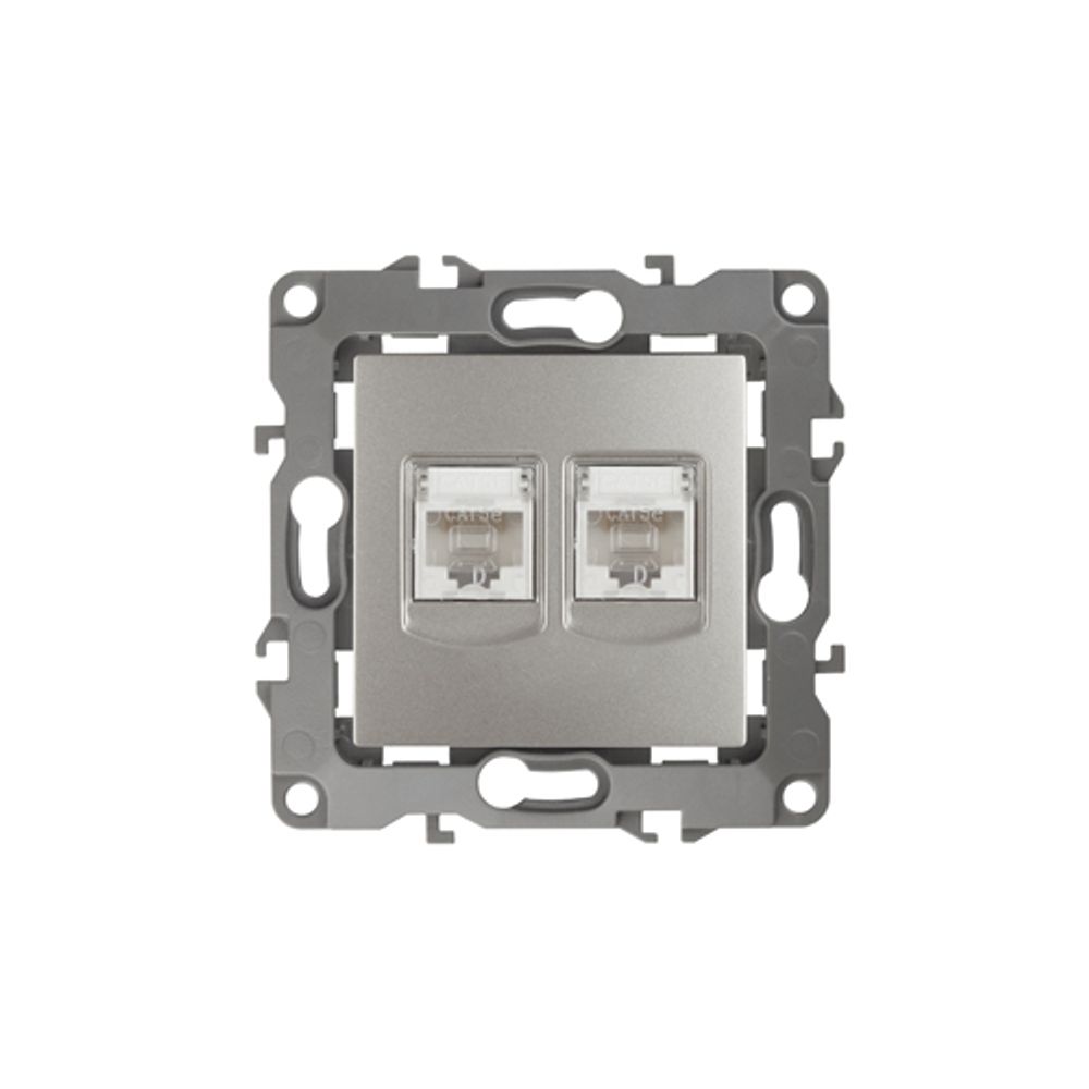 Розетка ЭРА Серия 12 12-3108-15 информационная двойная 2XRJ45 IP20 перламутр | Эра 12
