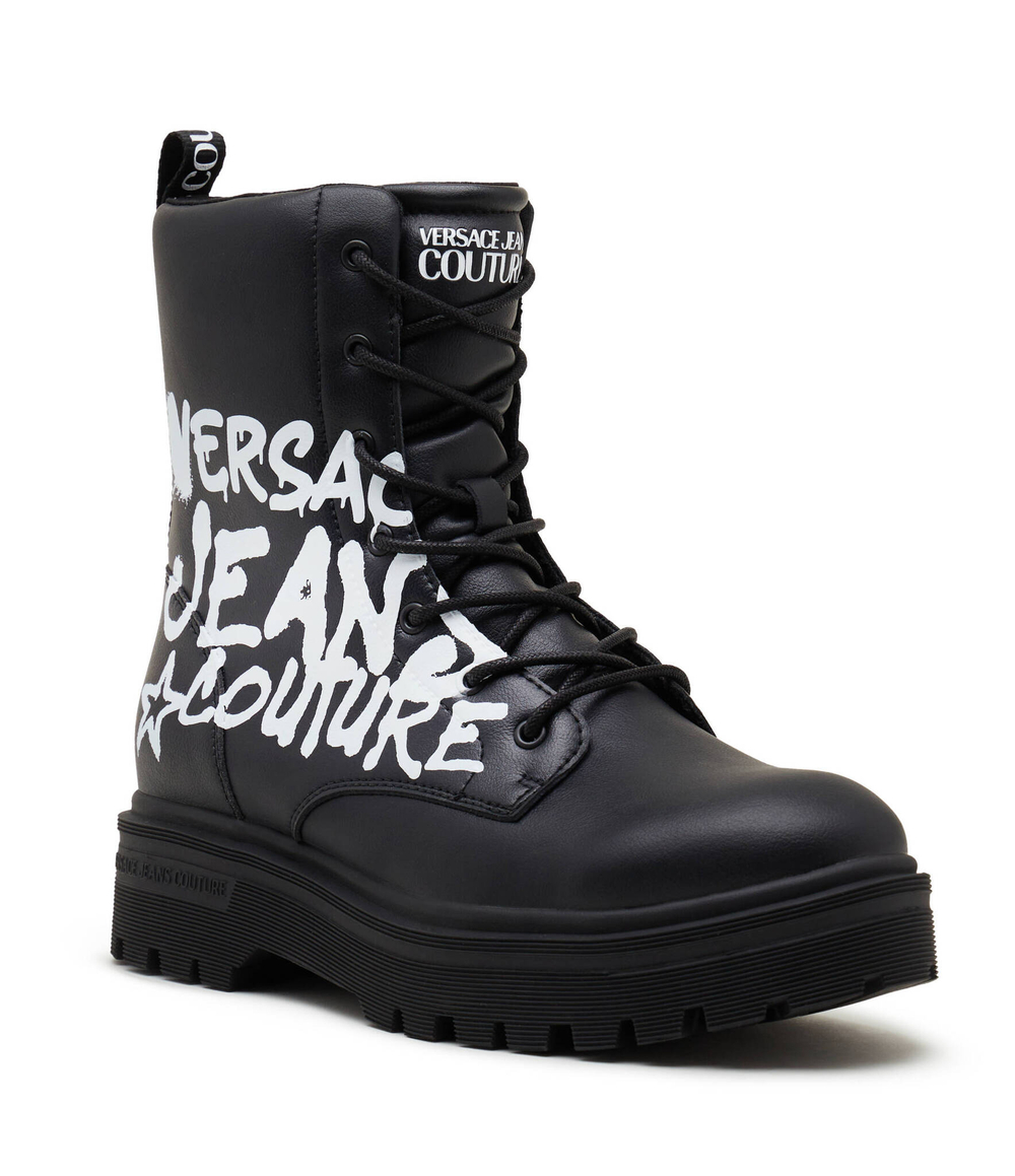 Кожаные высокие сапоги Versace Jeans Couture - черный(75YA3S39ZP237)