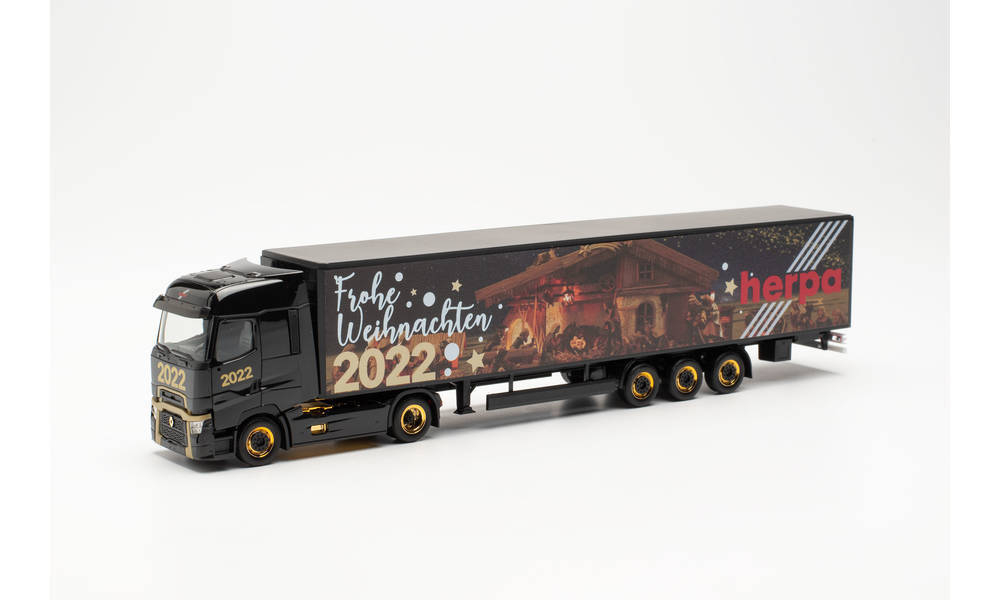 Грузовик RENAULT T FACELIFT, п/п фургон "HERPA CHRISTMAS MODEL 2022"