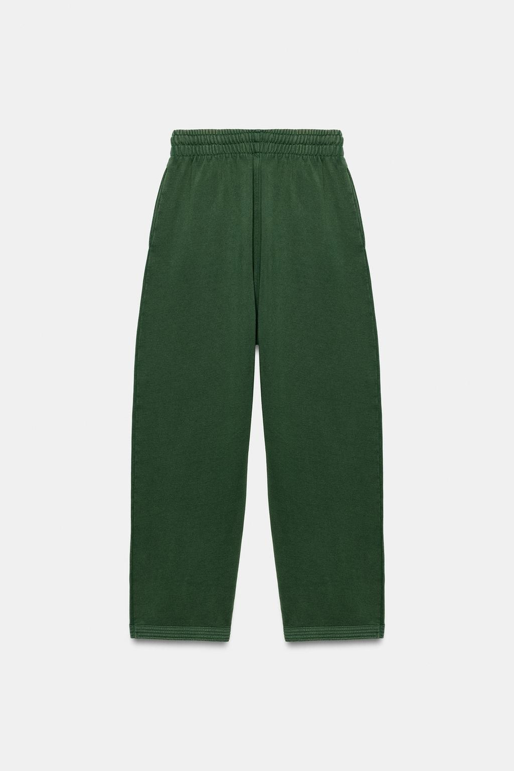 ZARA БРЮКИ С ЭФФЕКТОМ ПОТЕРТОСТИ, ЗЕЛЕНЫЙ
