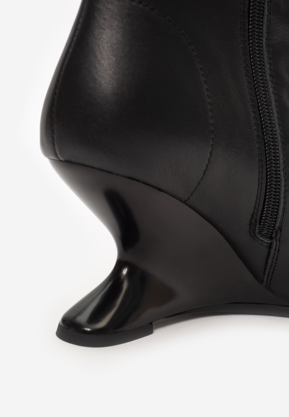 boots heel black leather
